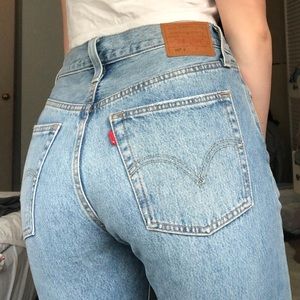Levi’s High Waisted 501 Light Wash Ripped Jeans